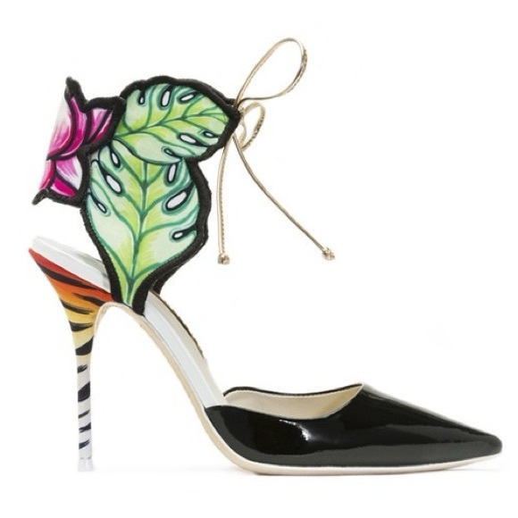 Sophia Webster Rousseau Jungle Tiger Ankle Cuff Tie Pointed Toe Pumps Heels 40 - Picture 3 of 16